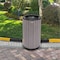 Alpine Industries 32 gal Round Outdoor Can, Grey, Steel + Plastic wood, 20 in ALP4400-01-GRY - alternate 5